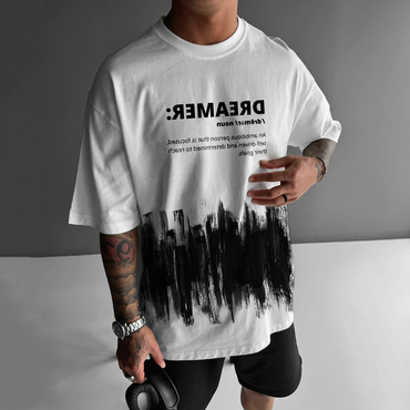 Men's Casual Letter Tie-dye Chic Printed T-shirt