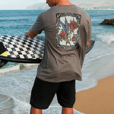 Men's Flower-and-bird Printed Loose Chic T-shirt