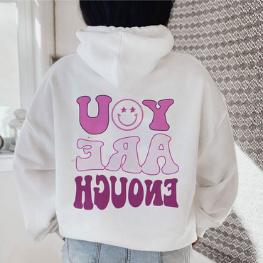 You Are Enough Printed Chic Women's Casual Sweatshirt