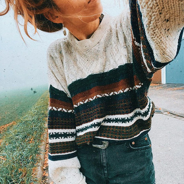 Women Vintage Autumn And Chic Winter Knitted Sweater