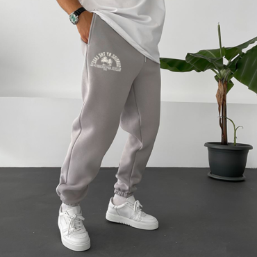 Men's Vintage Logo Print Chic Oakland Fleece Track Pants