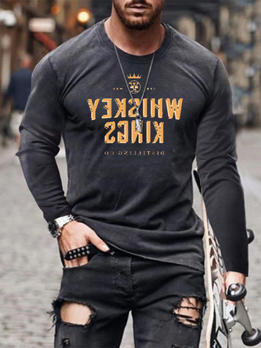 Mens Whiskey Print Chic Hoodie