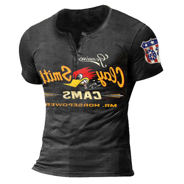 Mens Mr Horsepower Printed Chic Outdoor Combat Casual T-shirt