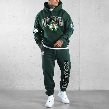 Men's Basketball Print Loose Chic Hoodie Set