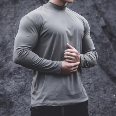 Men's Elastic Quick-drying Breathable Chic Half Turtleneck Sports T-shirt