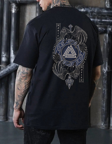 Nordic Raven Rune Chic T-shirt