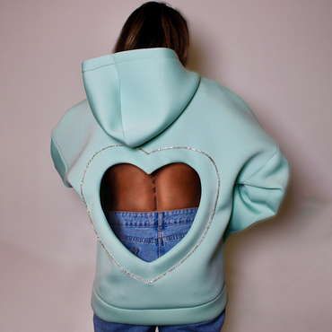 Women's Sexy Heart Backless Chic Hooded Sweatshirt