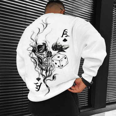 Men's Ace Of Spades Print Chic Casual Oversized Sweatshirt