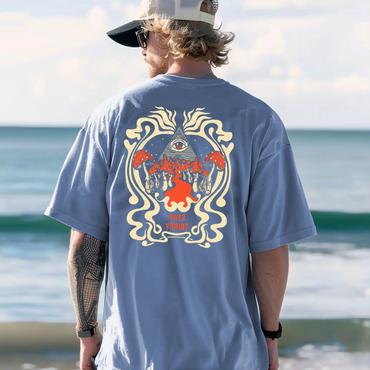 Retro Religious Print Seaside Chic Vacation T-shirt