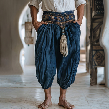 Mens N 3/4 Linen Chic Harem Pants