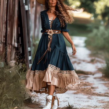 Women's Bohemian Gypsy Maxi Chic Dress