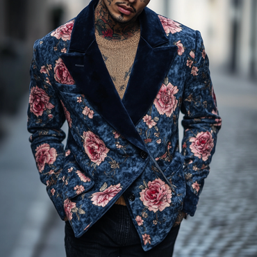 Street Fashion Casual Men's Chic Jacket Printed Jacket Coat