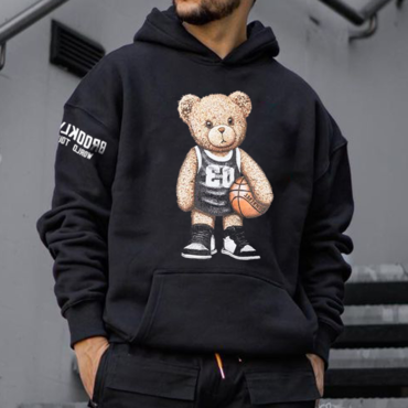 Casual Brooklyn Bear Print Chic Sweatshirt