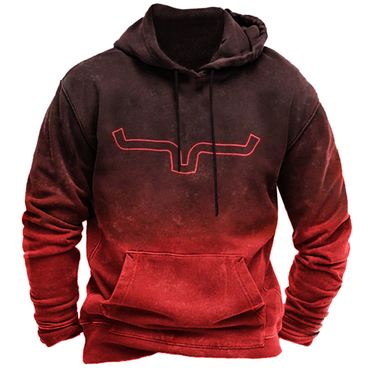 Men's Vintage Western Cowboy Chic Gradient Hoodie