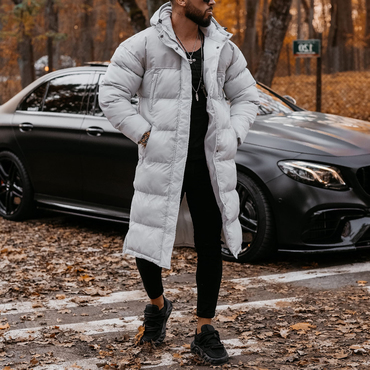 Fashionable Men's Warm Long Chic Cotton Coat