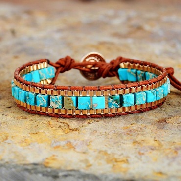 Unisex Vintage Imperial Stone Chic Natural Stone Ethnic Style Bracelet