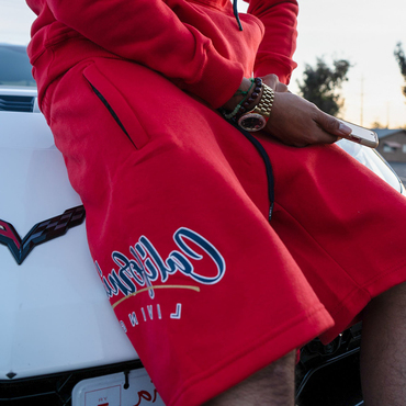 California Living Shorts In Chic Crimson Red