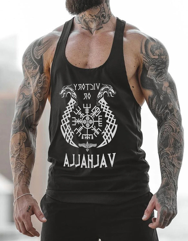 Victory Or Valhalla Distressed Chic Tank Top For Herren