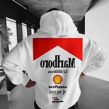 Oversize Racing Graphic Print Chic Hoodie