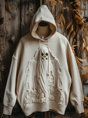 Three-dimensional Little Ghost Printed Chic Hoodie