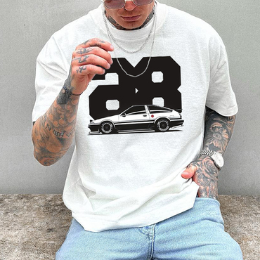 Racing Digital Printing Retro Chic T-shirt