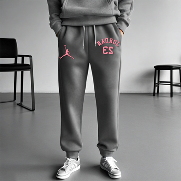 Unisex Jumpman Printed Casual Chic Gray Sweatpants