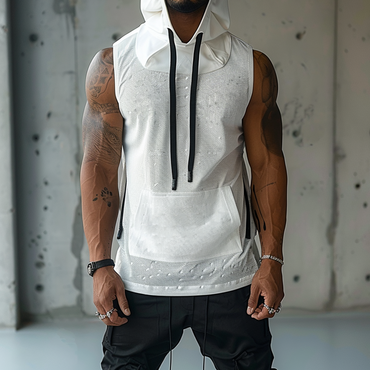 Men's Casual Hoodie Breathable Chic Fitness Tank Top