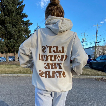 Lets Watch The Stars Chic Oversized Hoodie