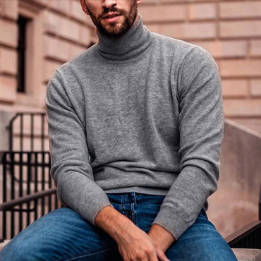 Men's Casual Long Sleeve Chic Turtleneck Sweater