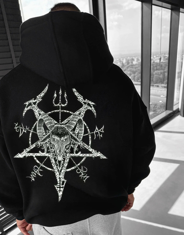 Satan Oversize Large Graphic Chic Hoodie