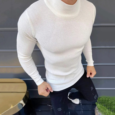 Men's Solid Color Casual Chic Bottoming Sweater