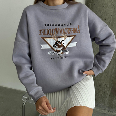 Oversized Preppy Sweatshirt Chic