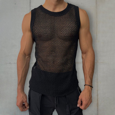 Men's Sheer Mesh Sheer Chic Sleeveless Top