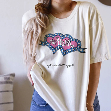 Love Love Printed Cotton Chic Casual T-shirt