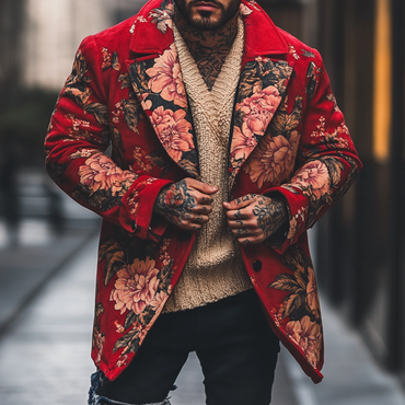 Street Fashion Casual Men's Chic Jacket Printed Jacket Coat