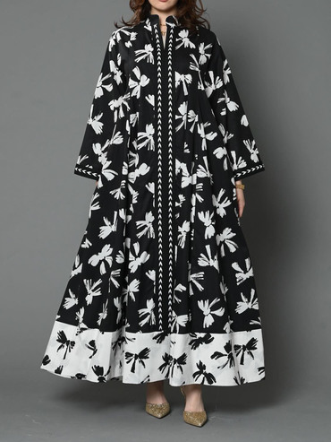 Stylish Printed Ramadan Abaya Chic Dress