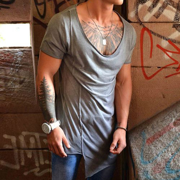 Men's Wide Collar Casual Chic T-shirt