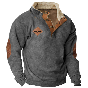 Cowboy Aztec Men's Lapel Chic Sweatshirt