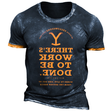 Yellowstone Classic Line Vintage Print Chic T-shirt