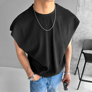 Oversized Crew Neck Sleeveless Chic T-shirt