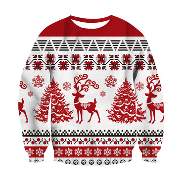 Unisex 3d Printed Elk Chic Christmas Sweatshirt