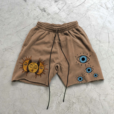 Street Wear Eyes Sun Chic Sweat Shorts