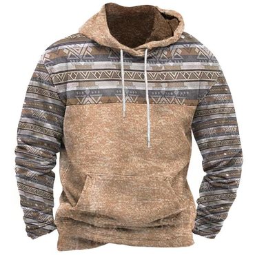 Men's Outdoor Casual Western Chic Style Print Hoodie