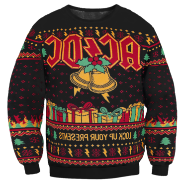 Unisex Rock Band Print Chic Crew Neck Ugly Christmas Sweatshirt