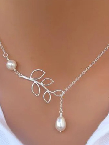 New Chic Fashion Vintage Chic Leaf Pearl Necklaces