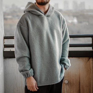 Men's Minimalist Solid Color Chic Fleece Hoodie