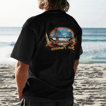 Unisex Men's San Francisco Chic Retro Surfing T-shirt