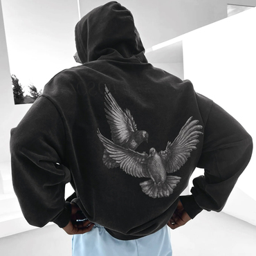 Men's Oversized Printed Vintage Chic Hoodie