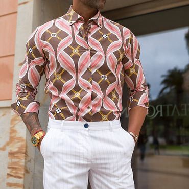 Royal Pattern Long Sleeve Chic Shirt