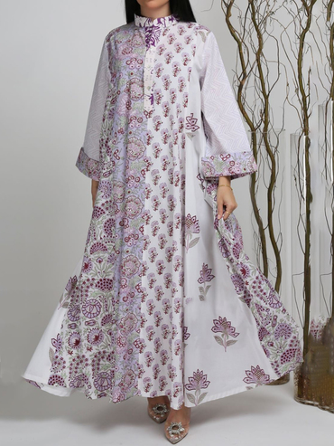 Stylish Premium Floral Print Chic Robe Dress